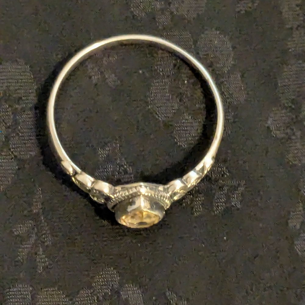 ๐ Solid Sterling Silver 925 Ring Genuine Citrine Ring Size 10.25 - Picture 4 of 8